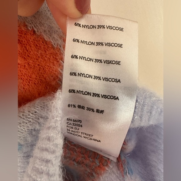 NWT Free People Short Sleeved Argyle Sweater, S - Picture 4 of 4